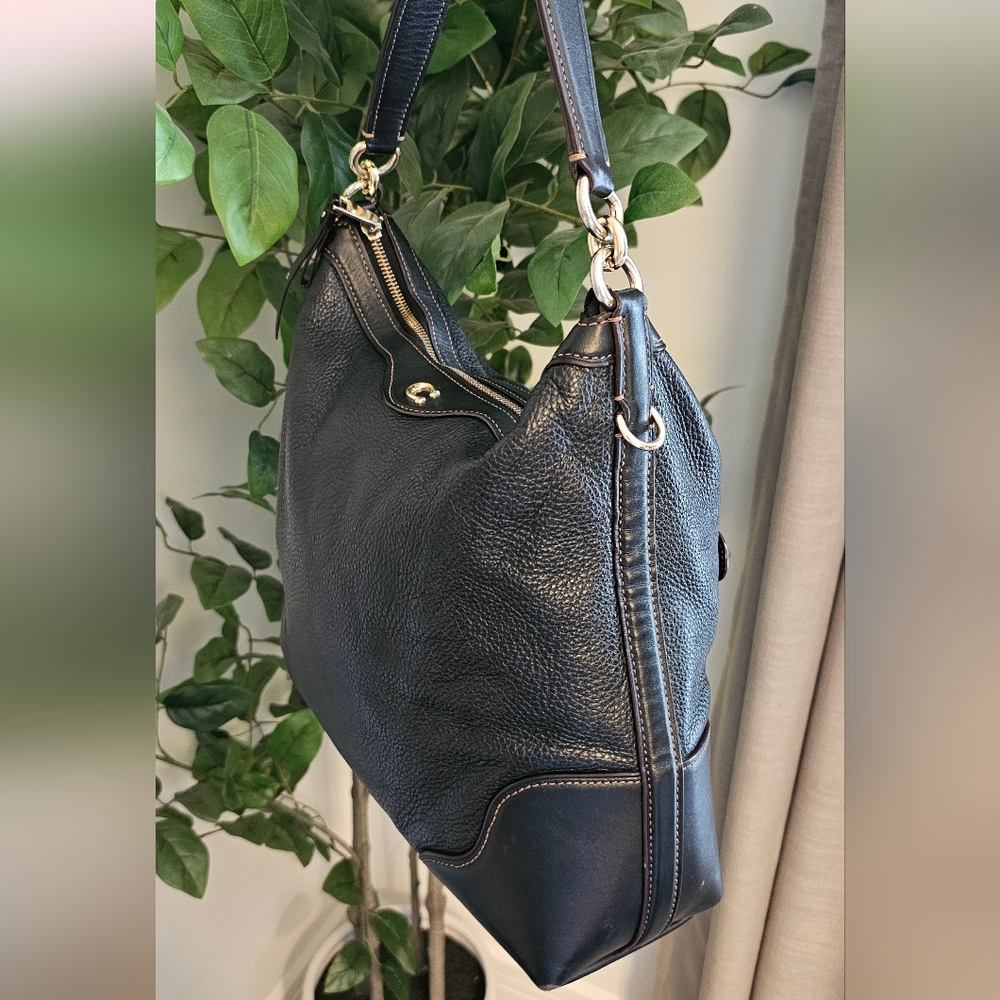 Coach Ivie Pebbled Leather Shoulder Hobo Bag Black F35846 - Picture 5 of 10
